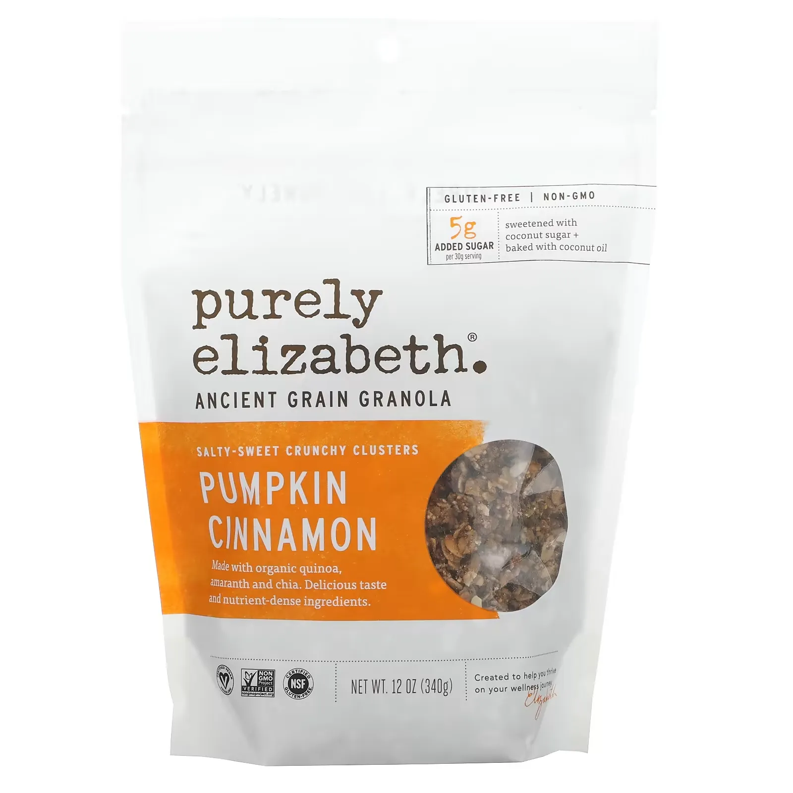 Ancient Grain Granola, Salty-Sweet Crunchy Clusters, Pumpkin Cinnamon, 12 oz (340 g)