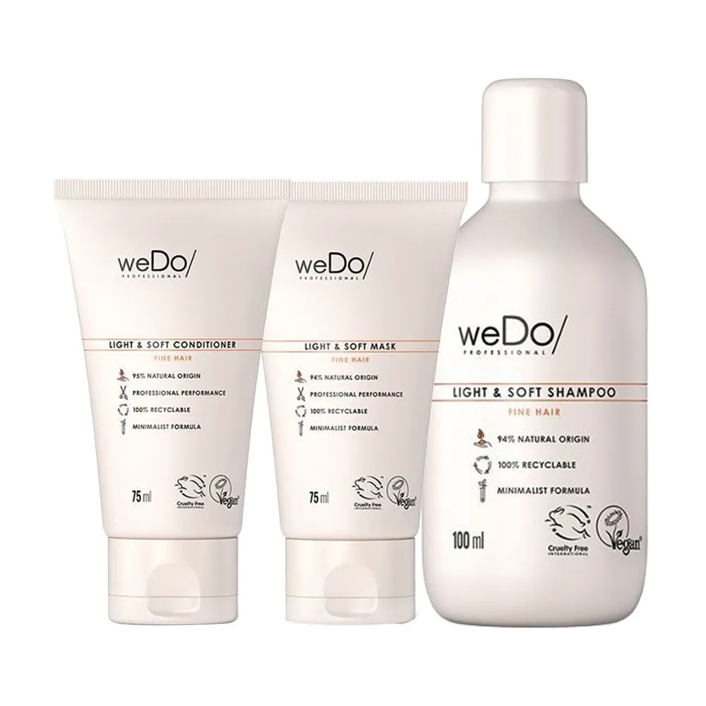 weDo Professional Light & Soft Regime For Dry Hair, Anti Frizz - Shampoo, Conditioner, Mask