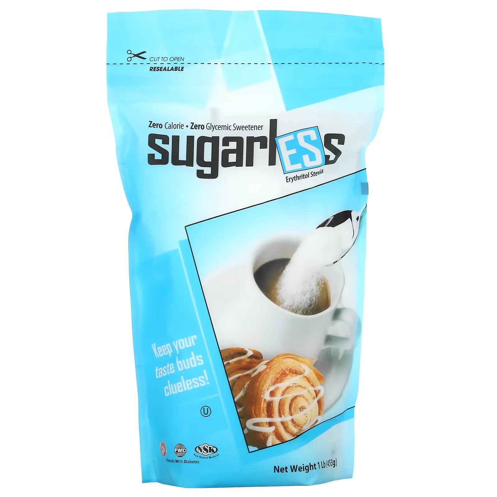 Sugarless, Erythritol Stevia, 1 lb (453 g)