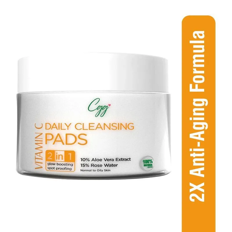 CGG Cosmetics Vitamin C Daily Cleansing Pads - Cotton For Makeup Removing With Anti-aging Formula