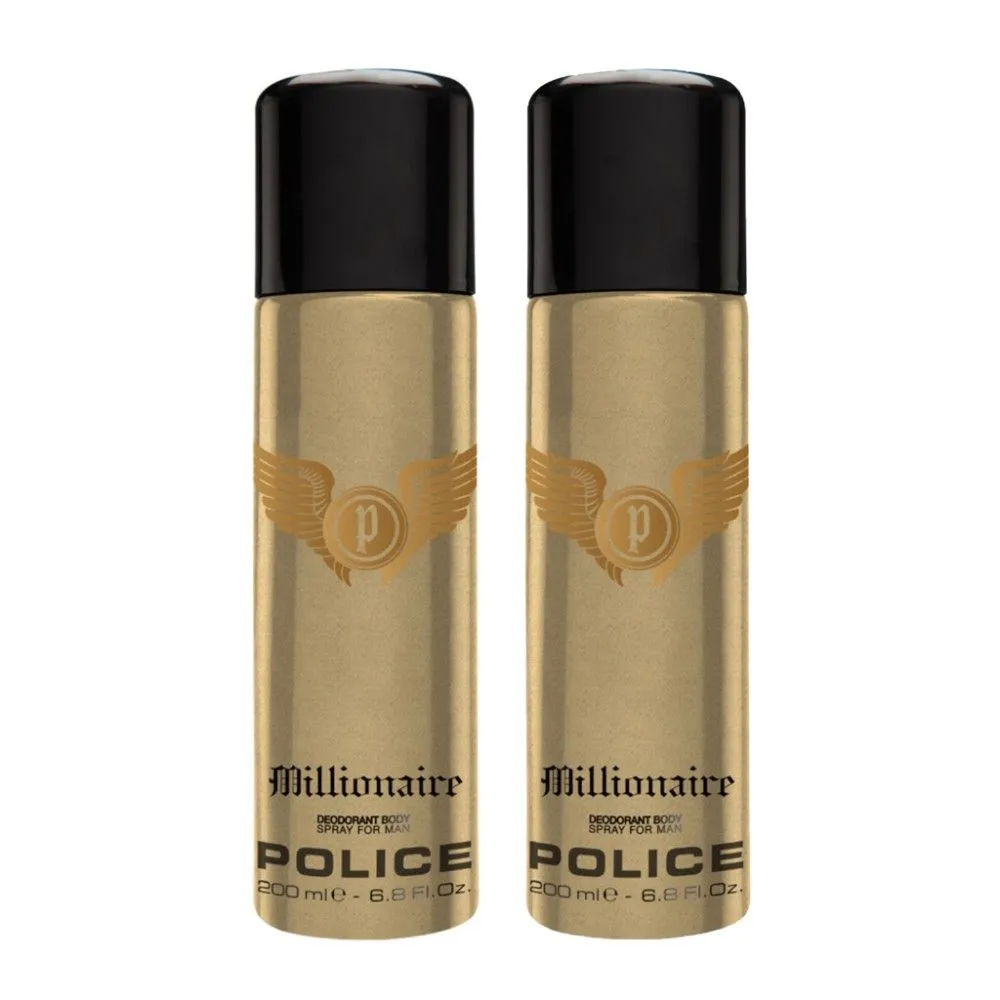 Police Millionaire Homme Deodorant Spray (Pack Of 2)