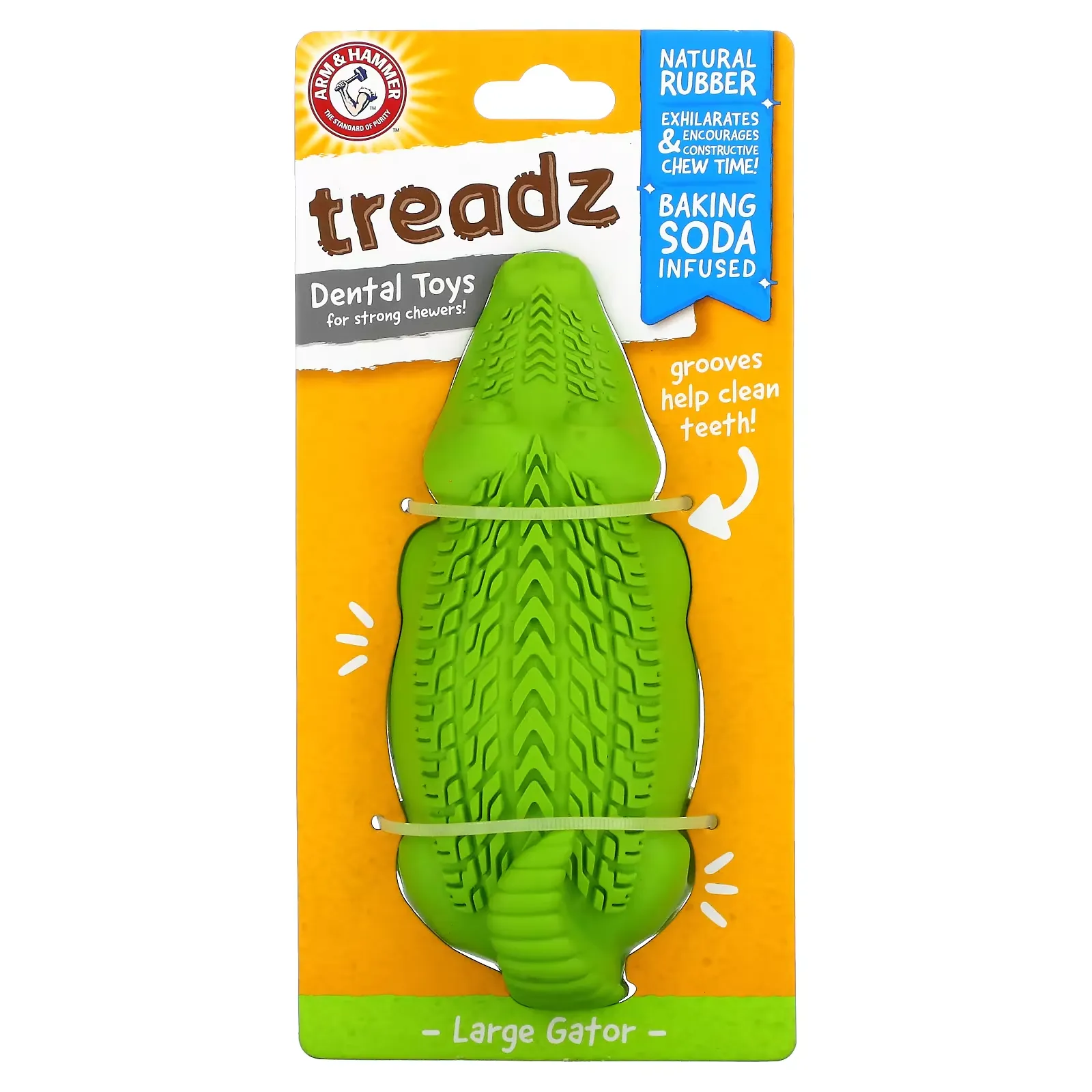 Treadz, Dental Toys For Strong Chewers, Large Gator