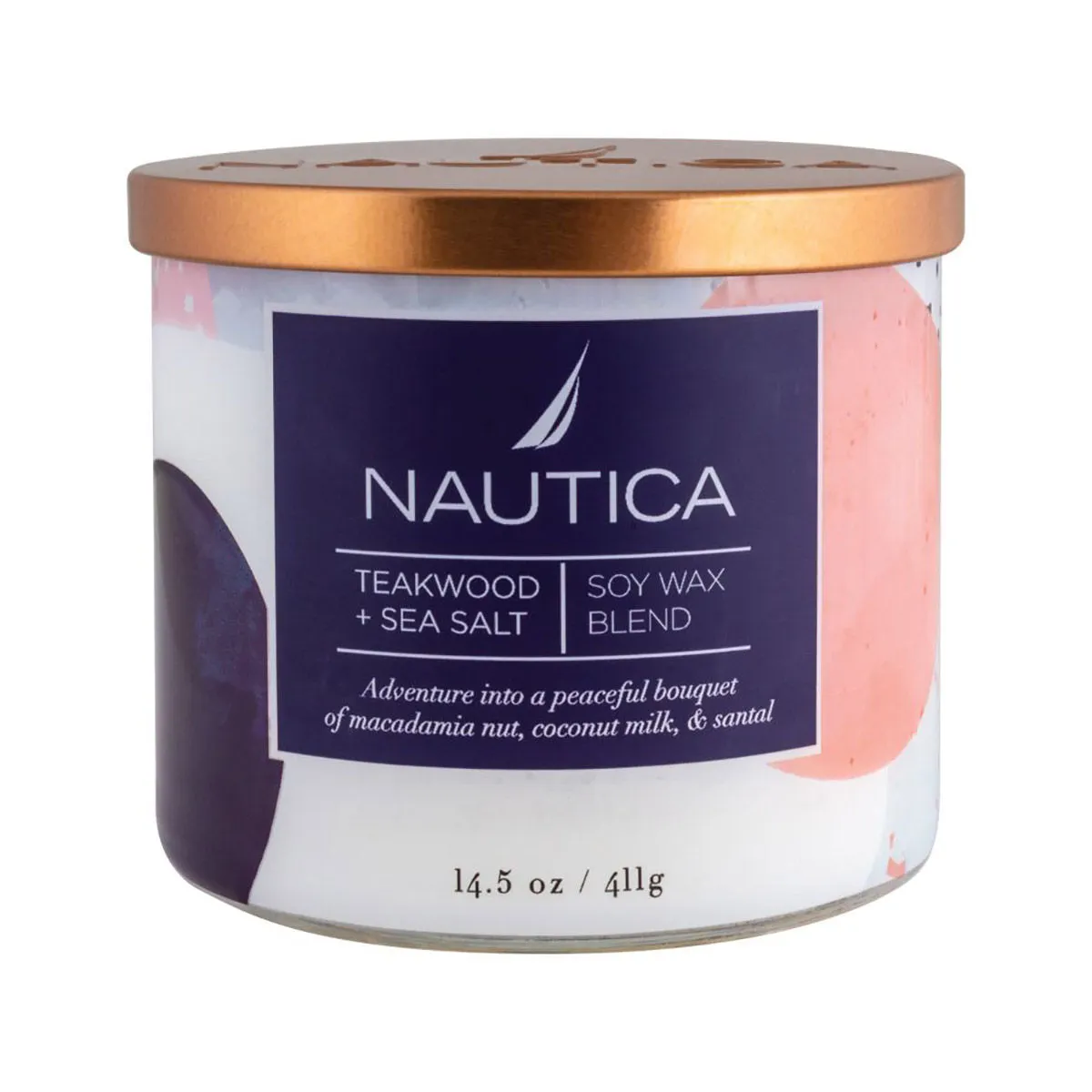 Nautica Candles Teakwood + Sea Salt Fragranced Candle