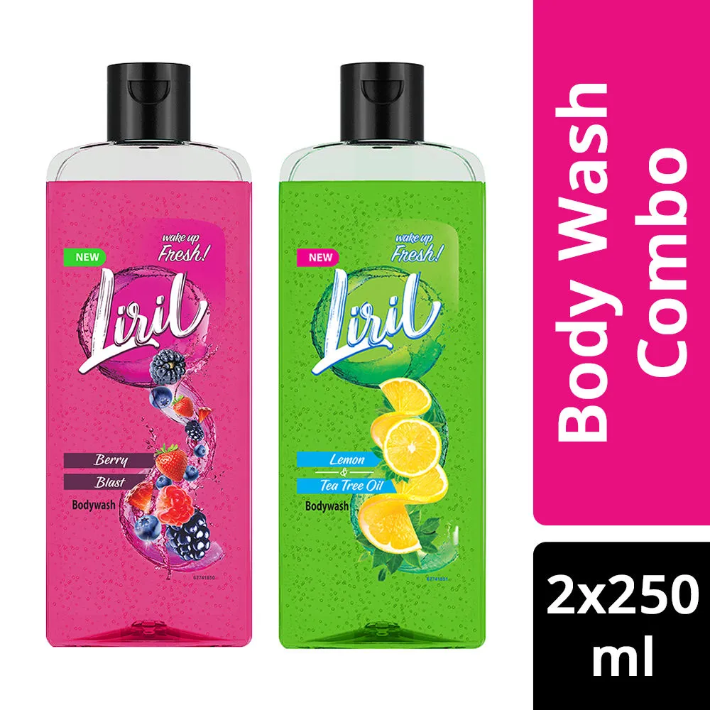 Liril Lemon And Tea Tree Oil And Berry Blast Body Wash Combo