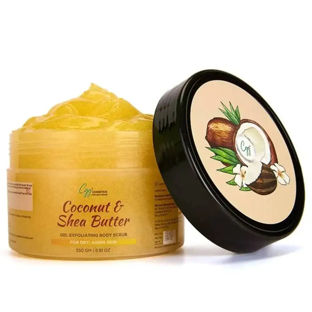 CGG Cosmetics Coconut & Shea Butter Gel Exfoliating Body Scrub,  250 g  For Dry, Aging Skin