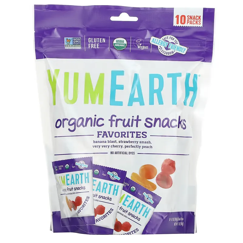 Organic Fruit Snacks, Favorites, 10 Packs, 0.7 oz (19.8 g) Each