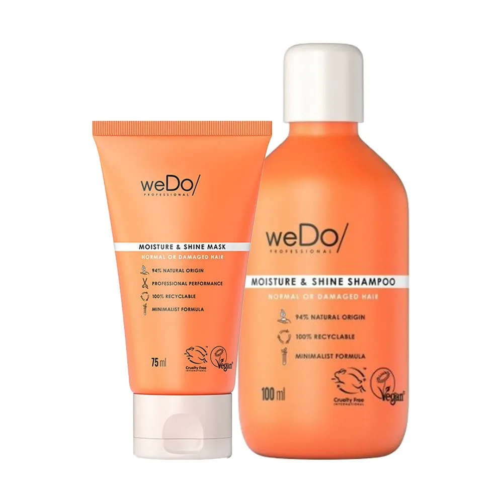 weDo Professional Moisture & Shine Shampoo Mask Combo For Dullness, Antifrizz, No Sulfate