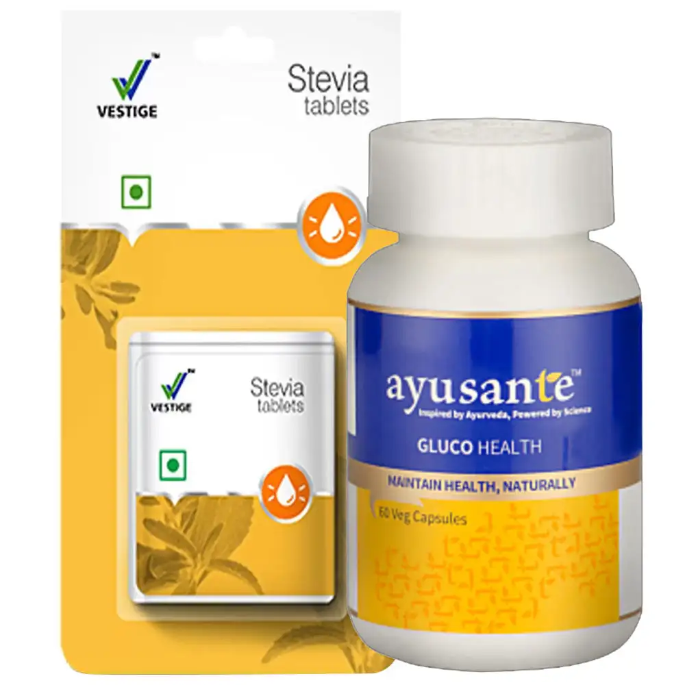 Vestige Ayusante Glucohealth + Stevia Combo,  2 Piece(s)/Pack