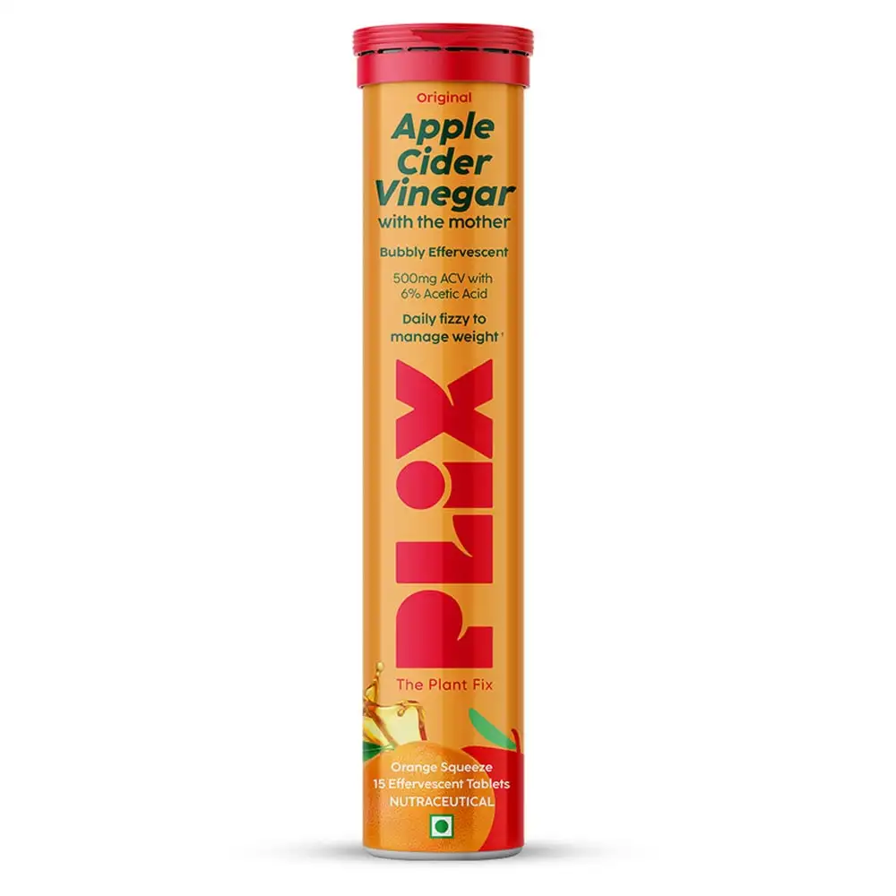 Plix Life Apple Cider Vinegar with Mother,  15 tablet(s)  Orange Squeeze