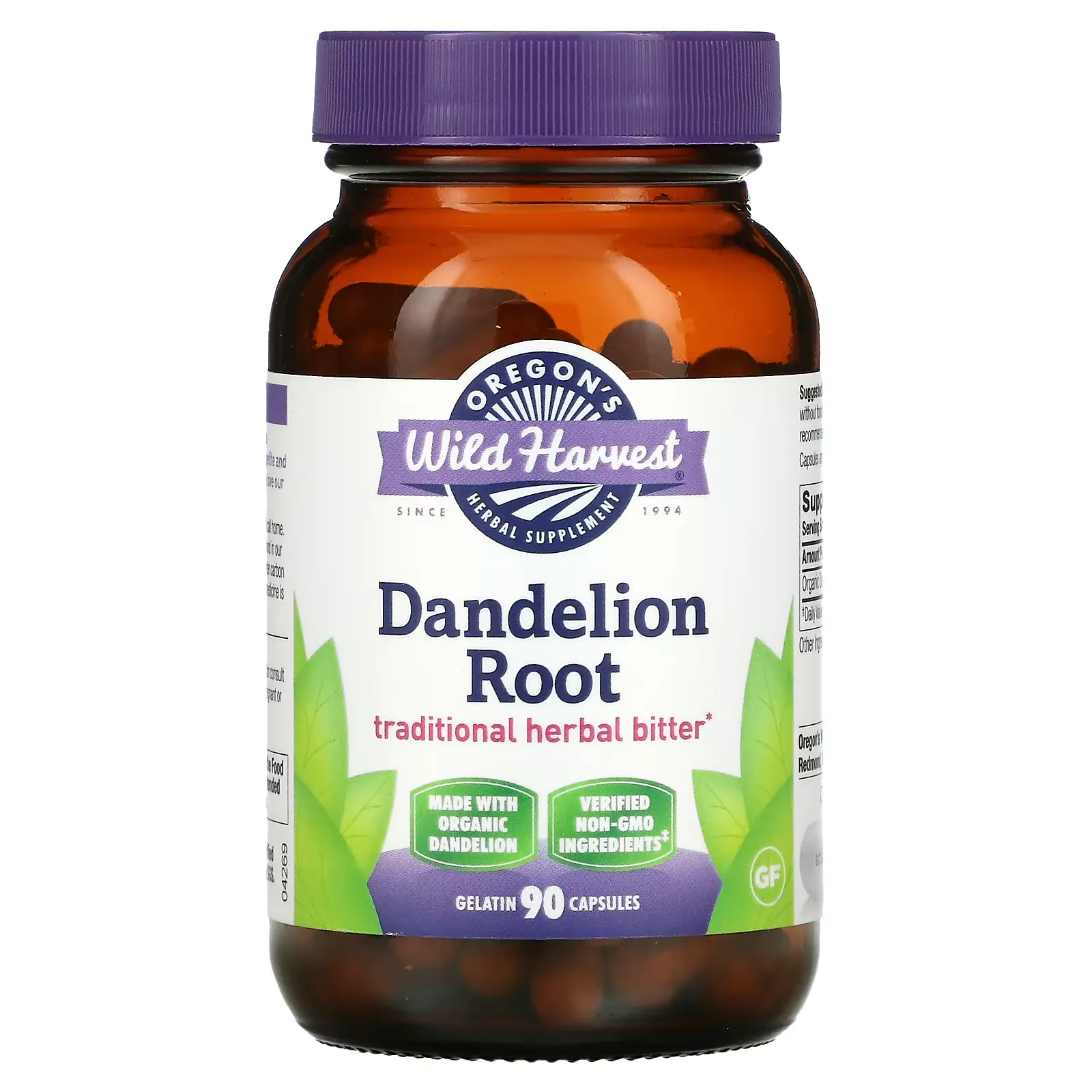 Dandelion Root, 90 Gelatin Capsules