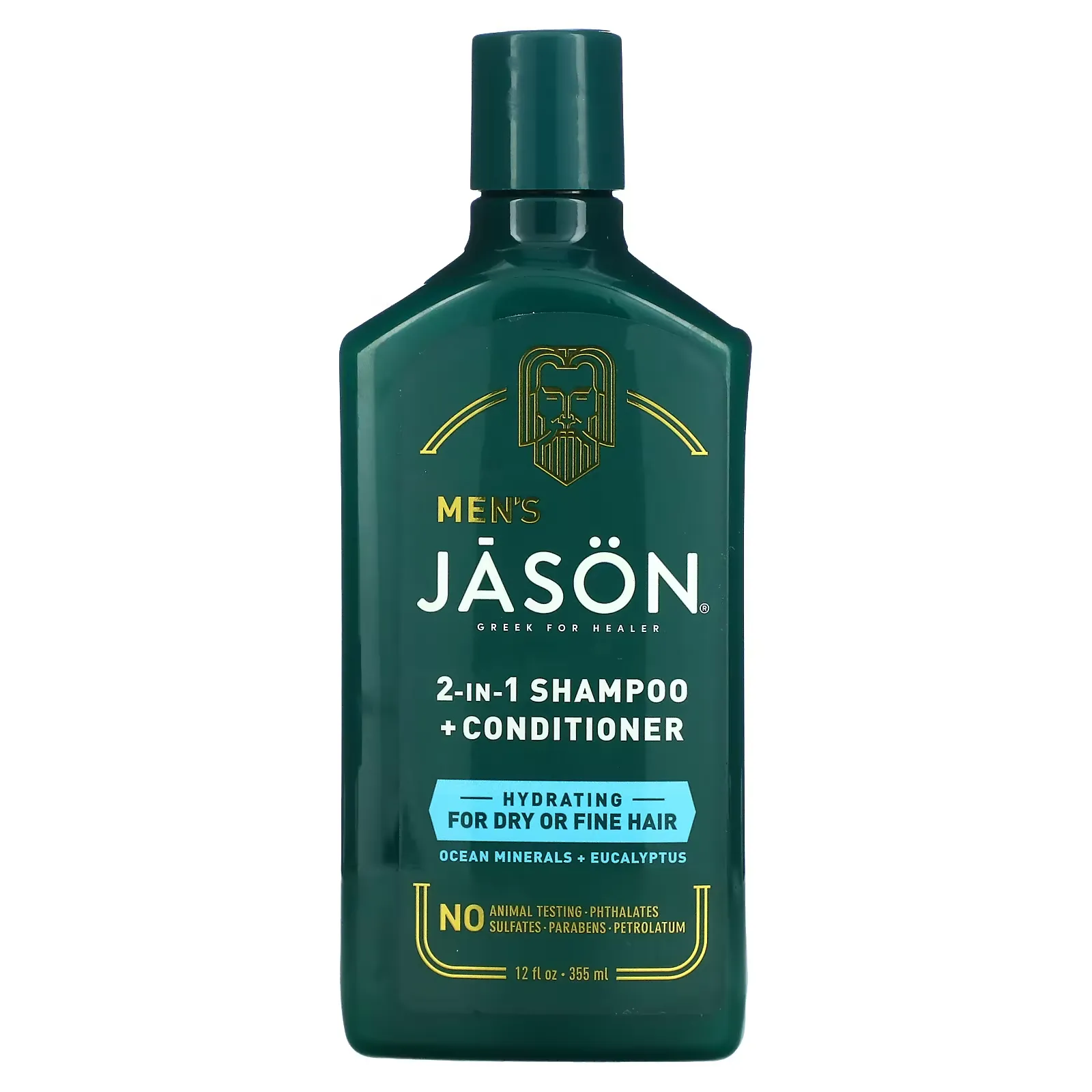 Men's, 2-IN-1 Shampoo + Conditioner, For Dry or Fine Hair, Ocean Minerals + Eucalyptus, 12 fl oz (355 ml)