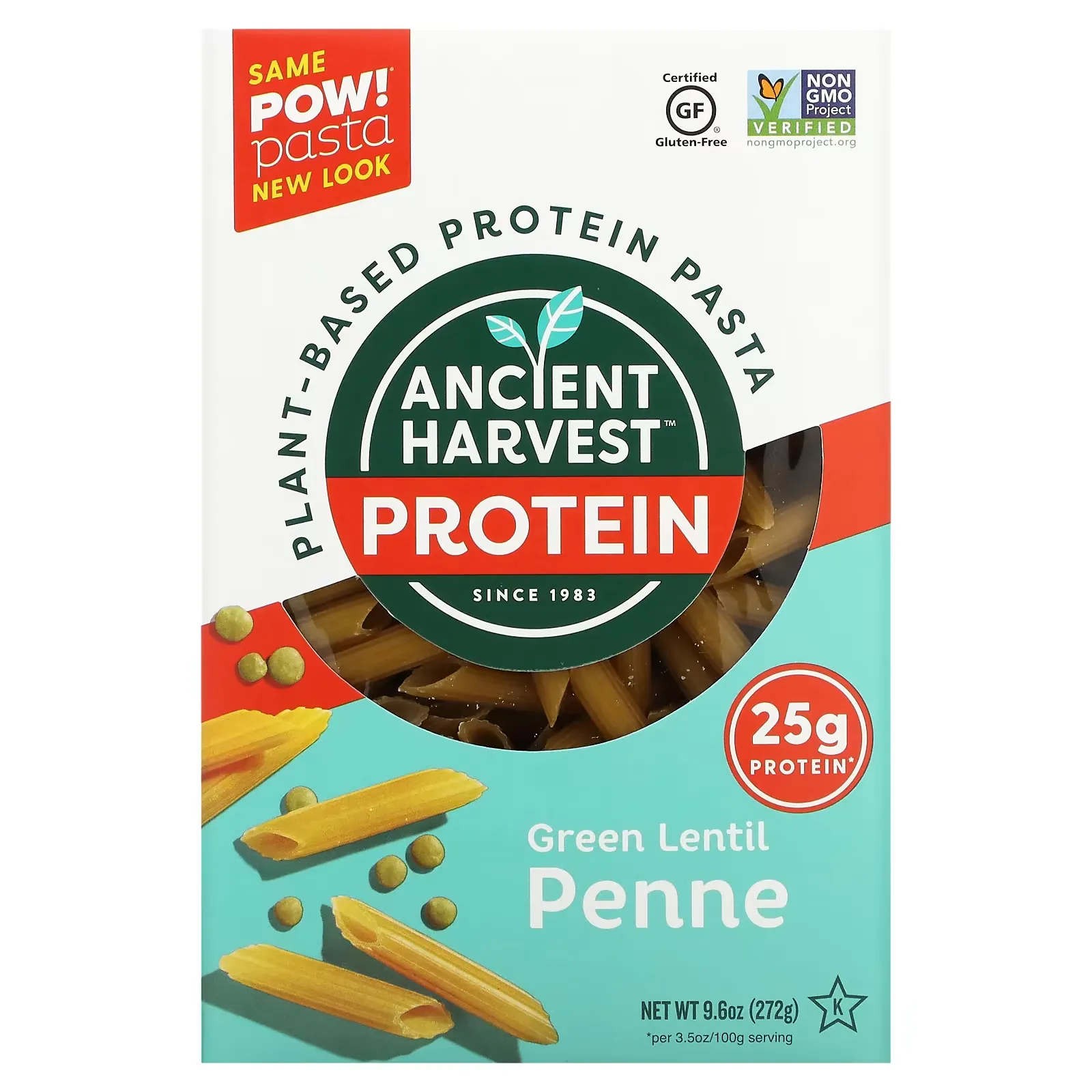 Plant Based Protein Pasta, Green Lentil Penne, 9.6 oz (272 g)