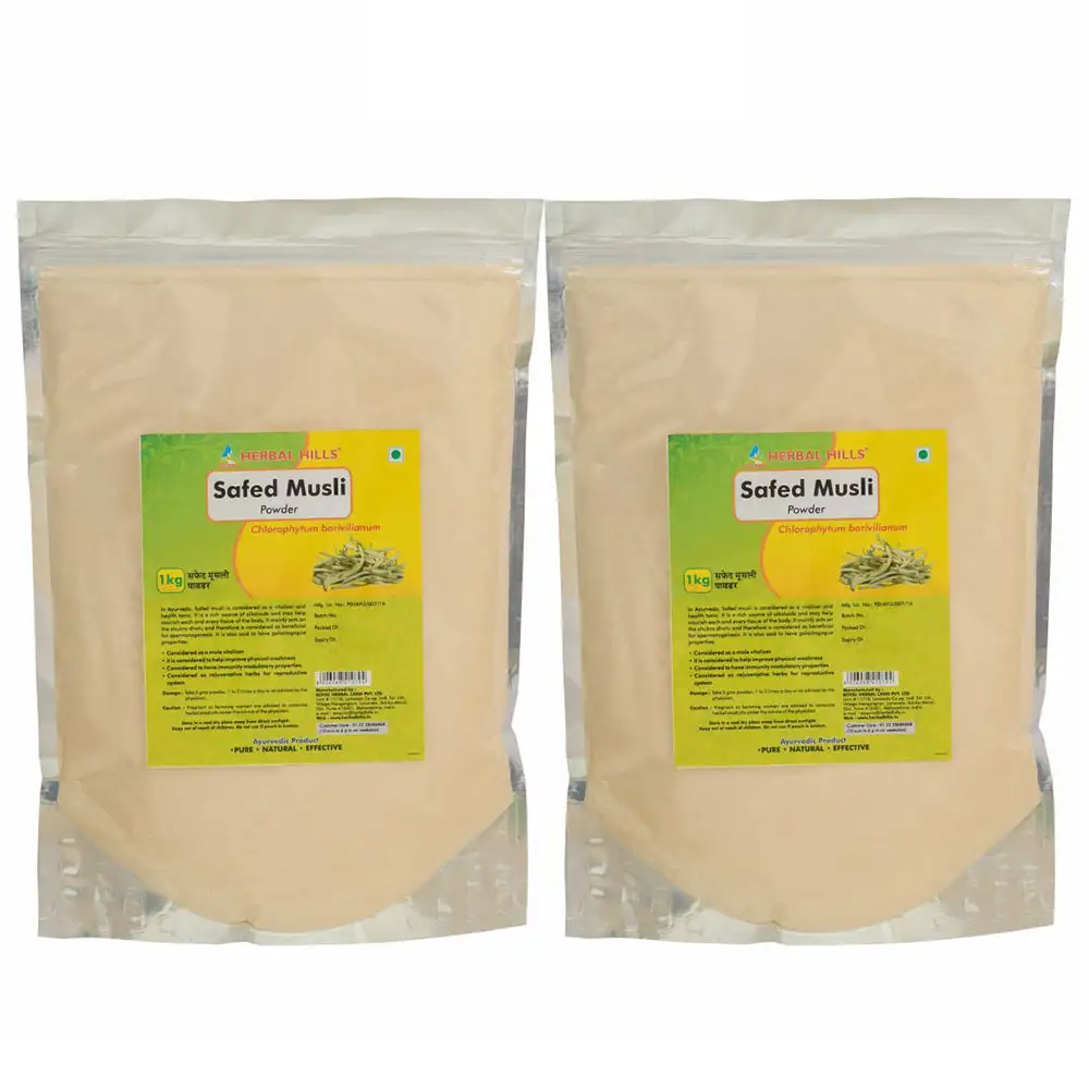 Herbal Hills Safed Musli Powder Pack of 2,  1 kg