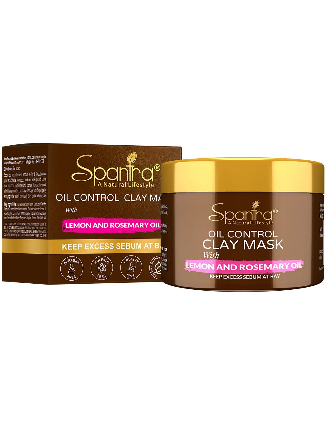 Spantra Oil Control Clay Mask with Lemon and Rosemary Oil