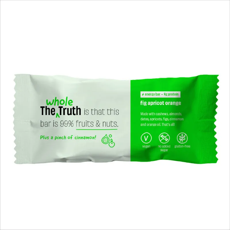 The Whole Truth Vegan Energy Bars - Fig Apricot And Orange - Pack of 6