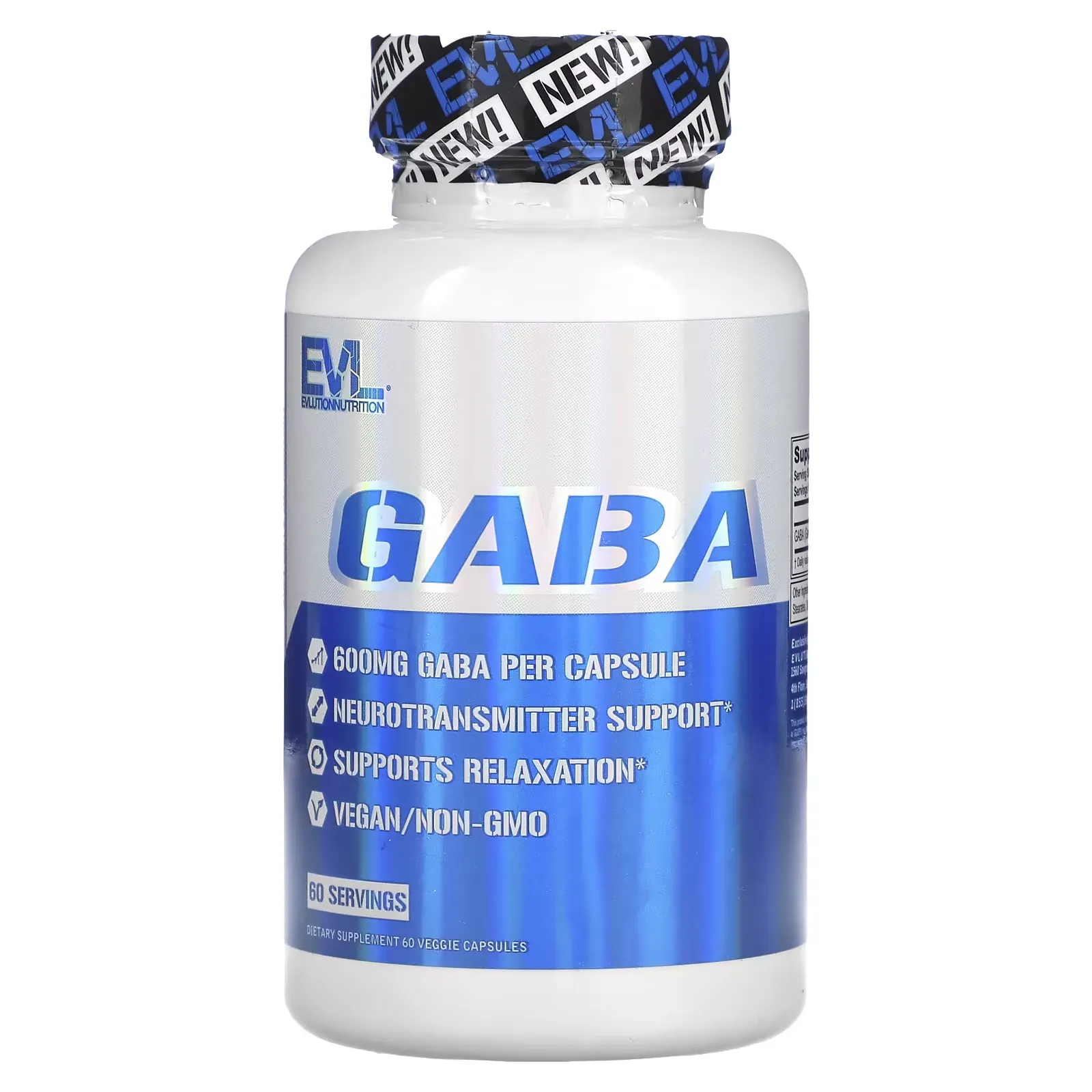 GABA, 600 mg, 60 Veggie Capsules