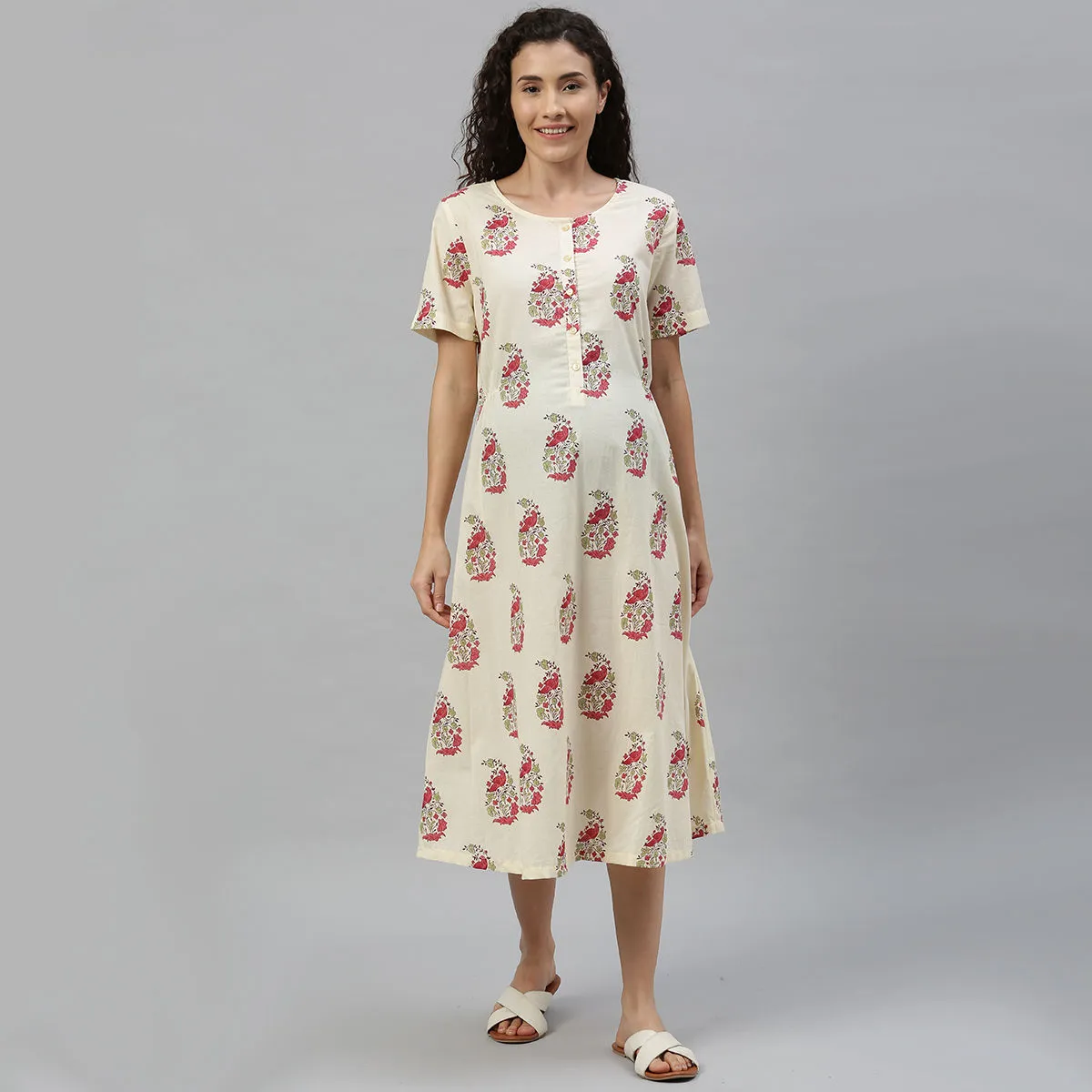 Nejo Maternity Kurta - Nude