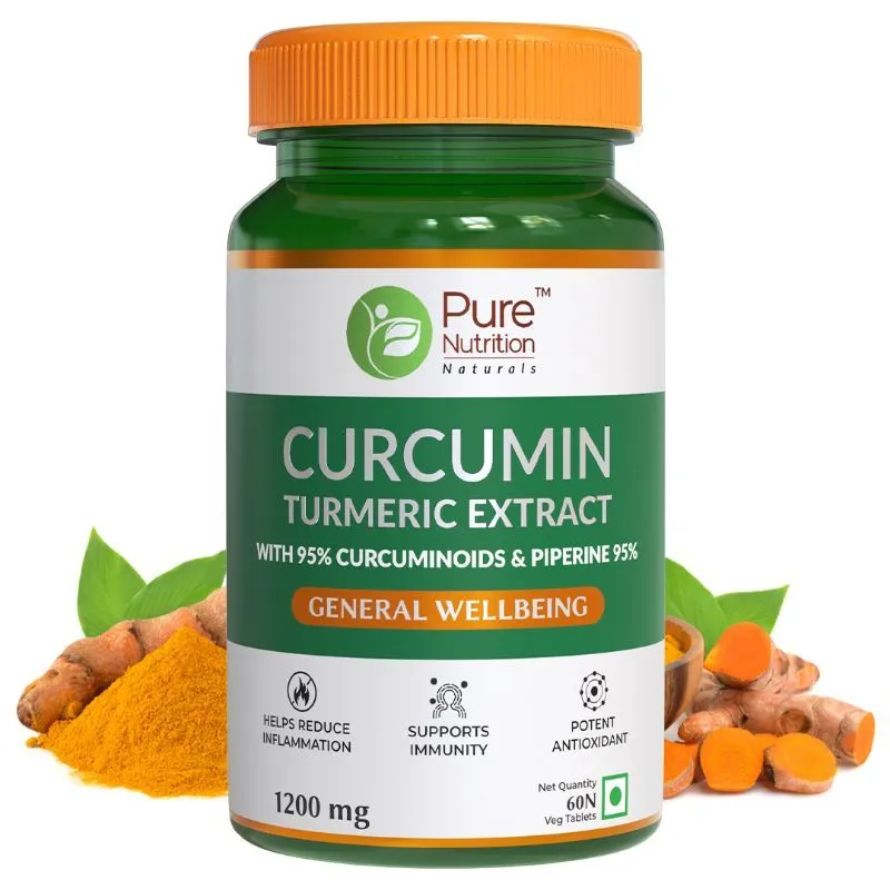 Pure Nutrition Curcumin Turmeric extract with Piperine for Healthy Joints