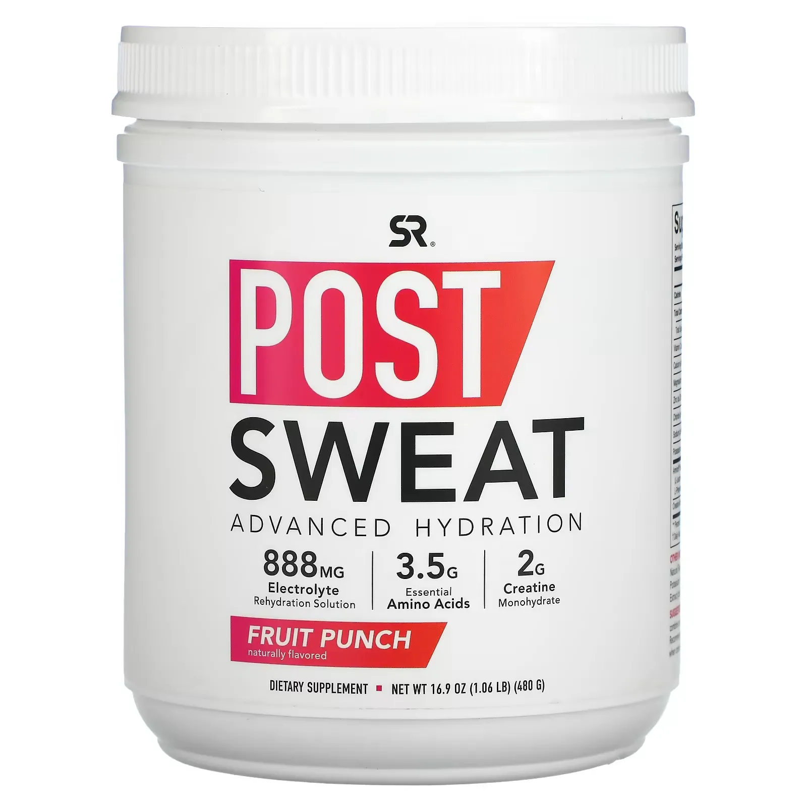 Post-Sweat Advanced Hydration, Fruit Punch, 16.9 oz (480 g)