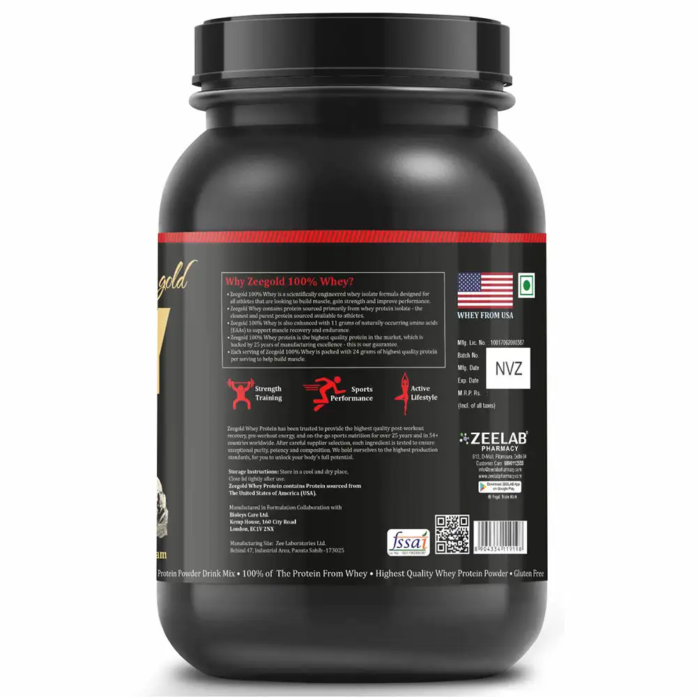 Zeelab 100% Whey Protein Isolate,  2.2 lb  French Vanilla Creme