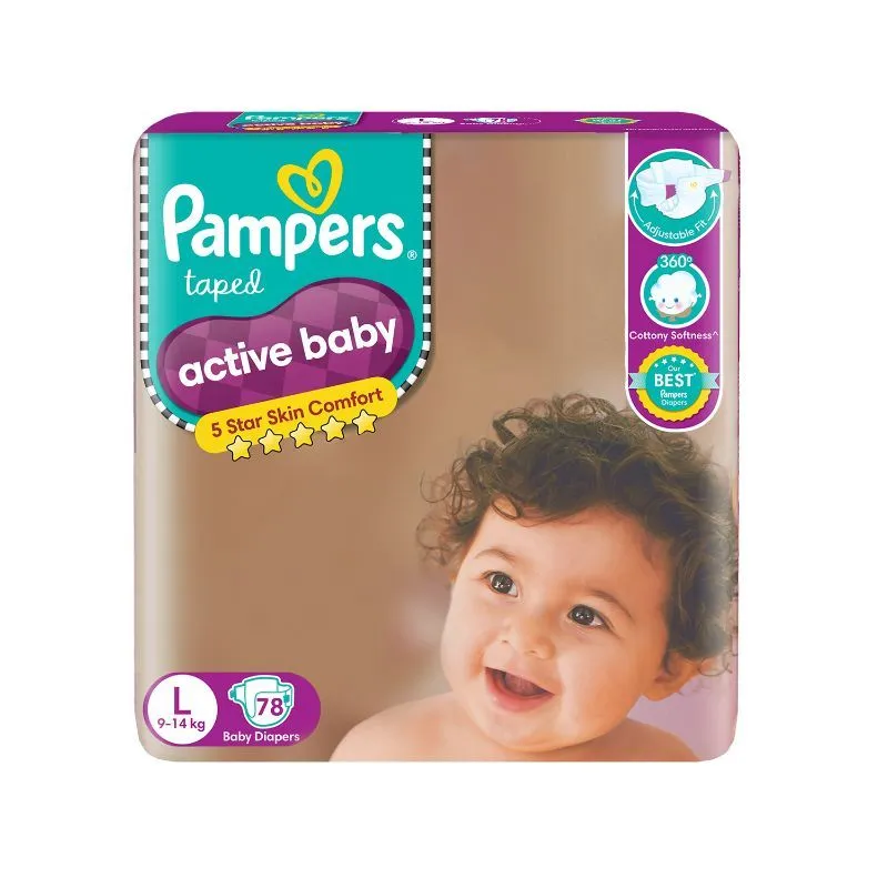 Pampers Active Baby Diapers, Large