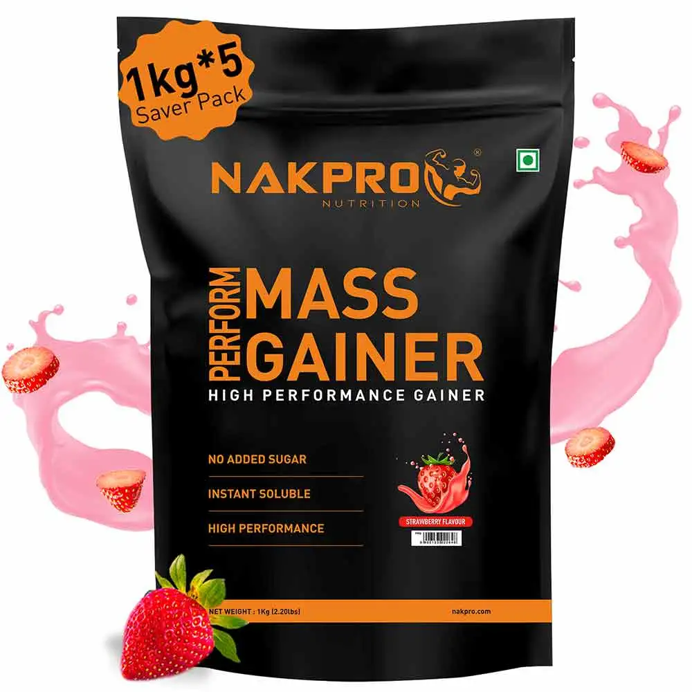 Nakpro Perform Mass Gainer,  2.2 lb  Strawberry (Pack of 5)