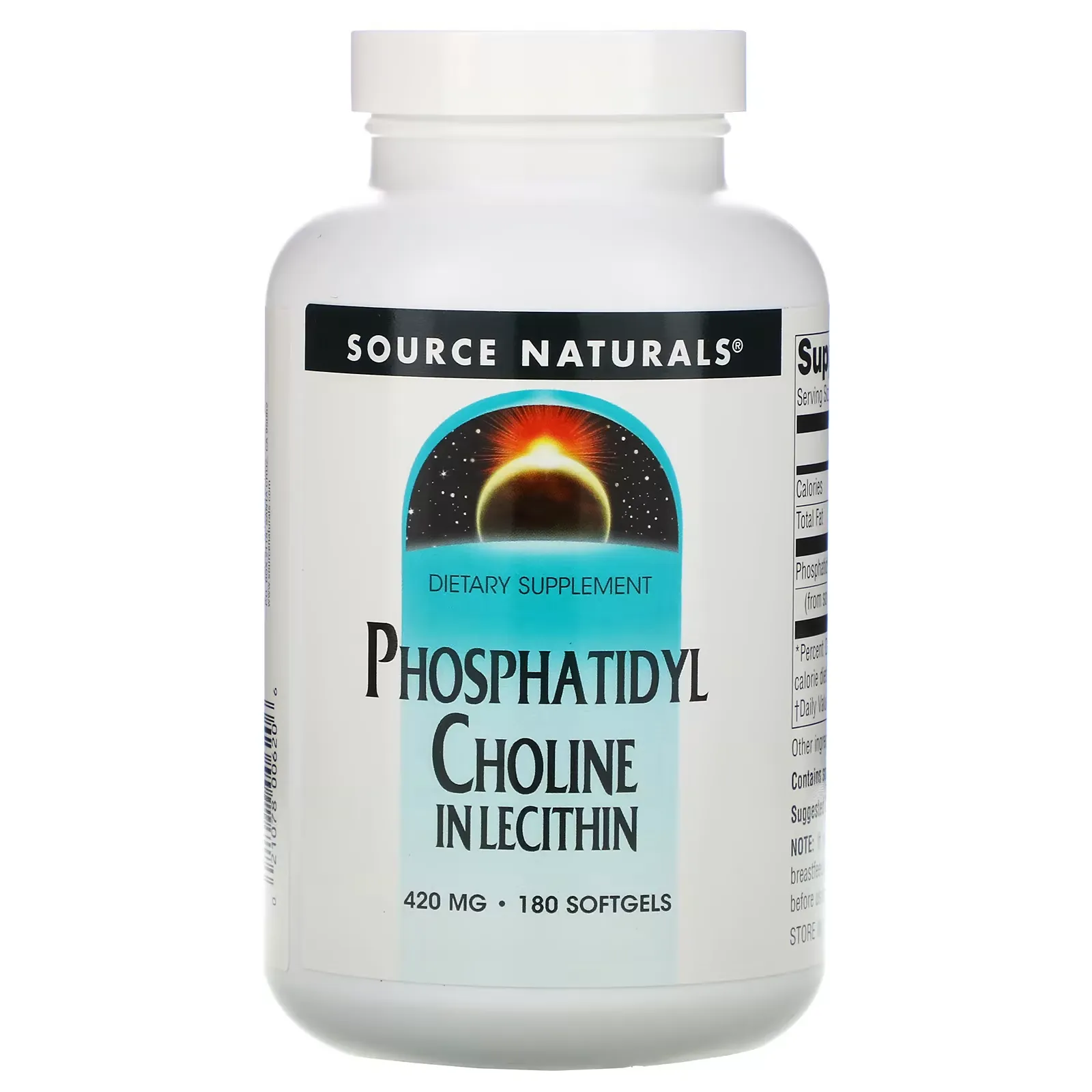 Phosphatidyl Choline, In Lecithin, 420 mg, 180 Softgels