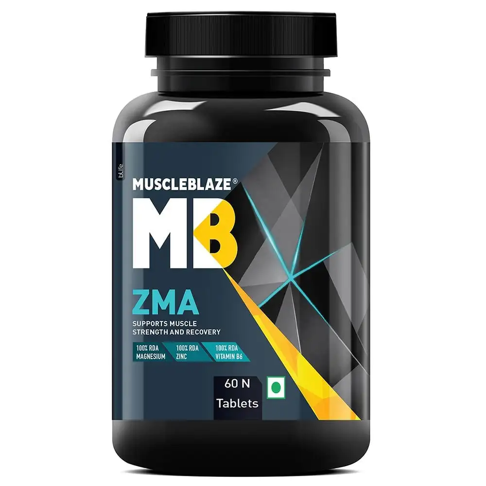 MuscleBlaze ZMA with 100% RDA of Zinc, Magnesium & Vitamin B6,  60 tablet(s)  Unflavoured