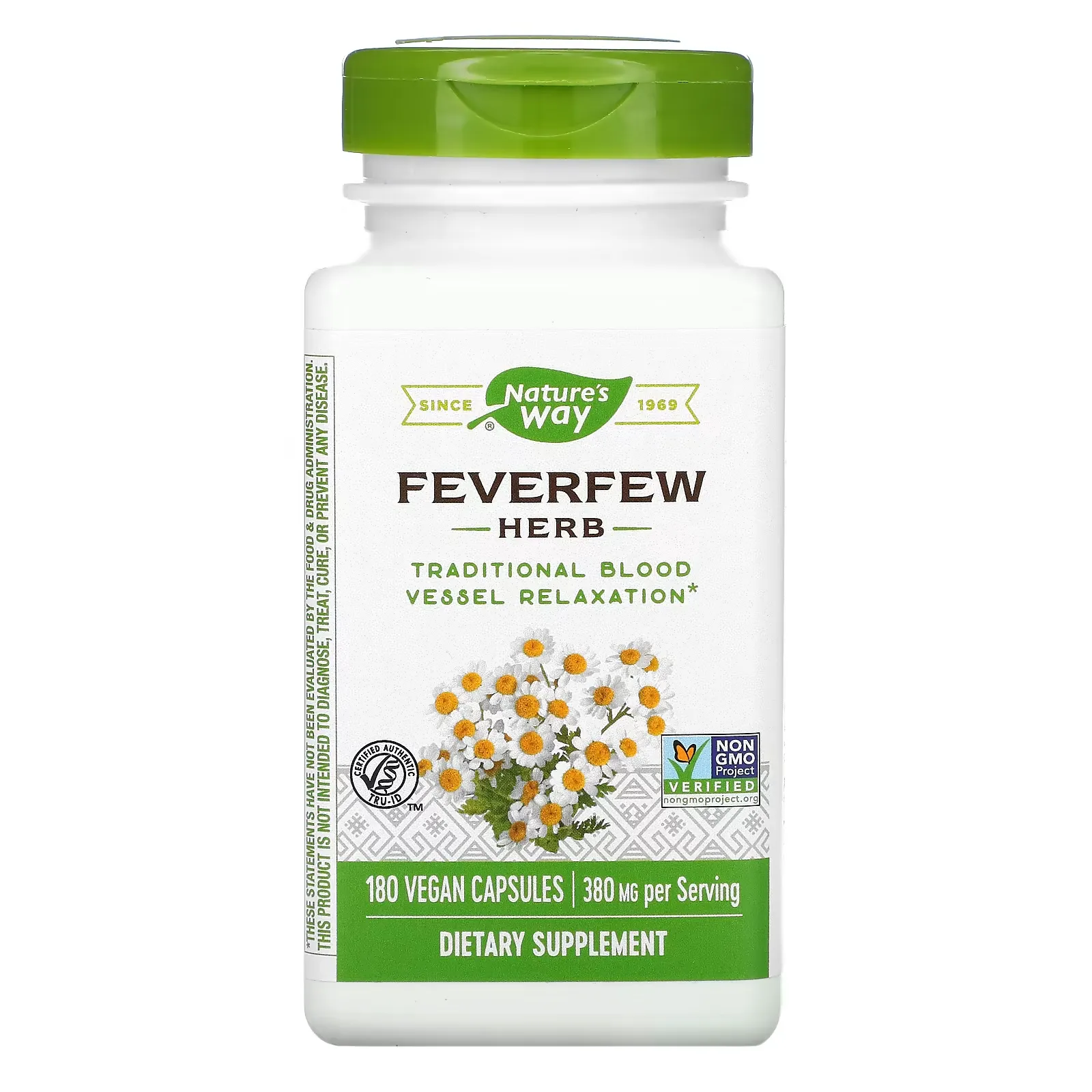 Feverfew Herb, 380 mg, 180 Vegan Capsules