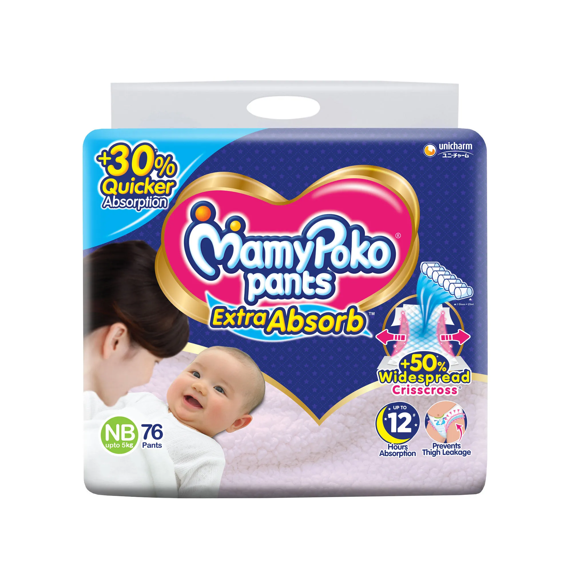 MamyPoko Pants Extra Absorb (New Born) - 76 Diapers