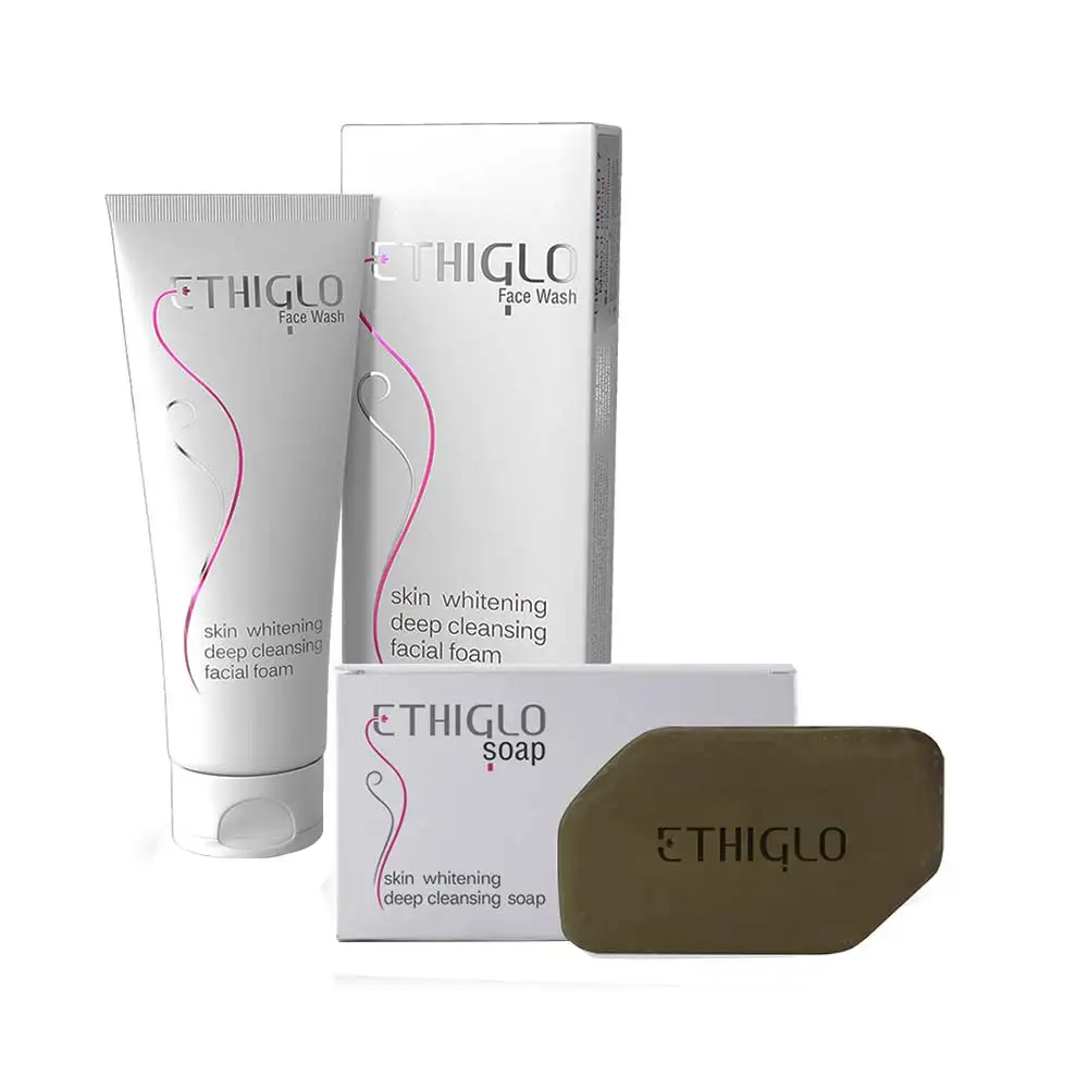 Ethiglo Face Wash + Ethiglo Soap,  2 Piece(s)/Pack  Skin whitening Deep Cleansing