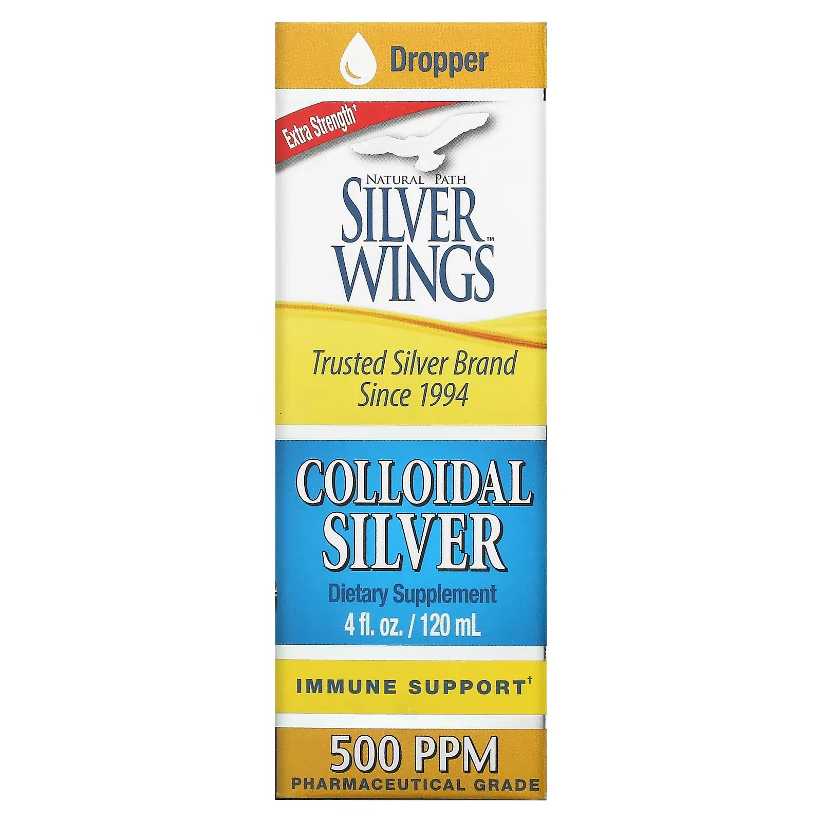 Colloidal Silver, Extra Strength, 500 PPM, 4 fl oz (120 ml)