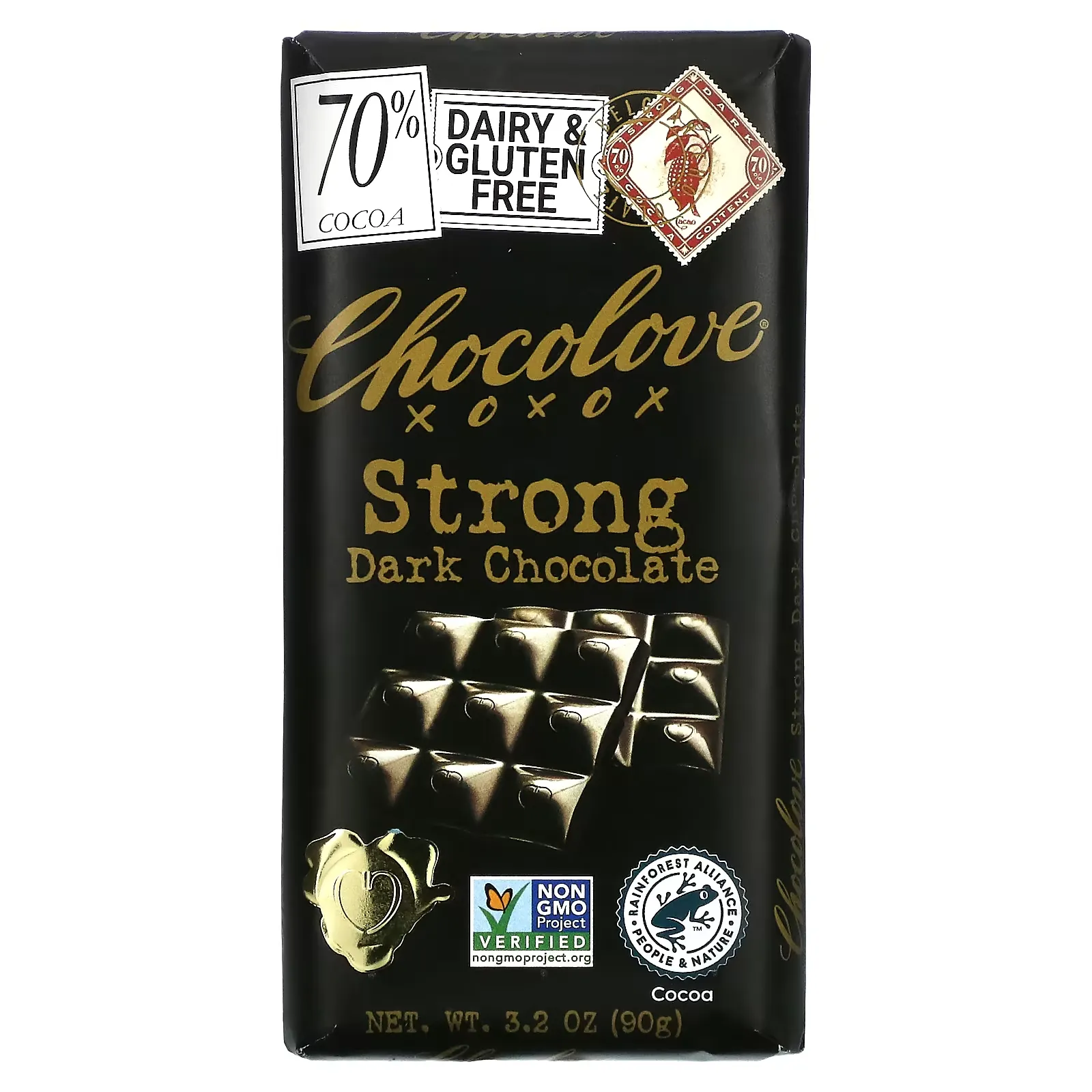 Strong Dark Chocolate, 70% Cocoa, 3.2 oz (90 g)