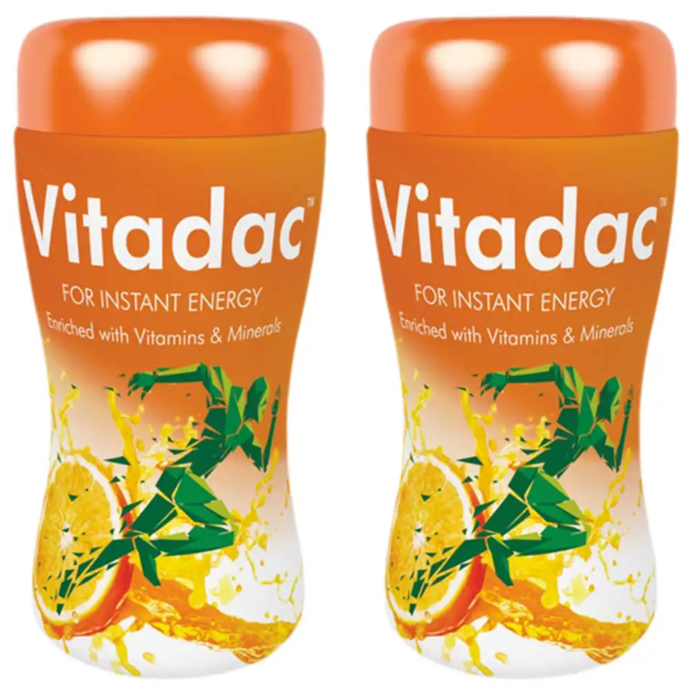 Vitadac Vitamins & Minerals Powder,  Orange (Pack of 2)  210 g