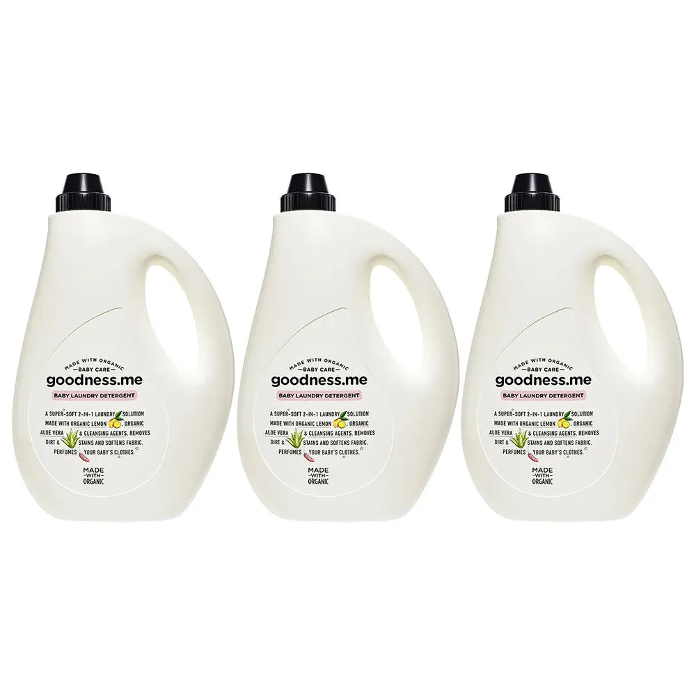 goodnessme Made With Organic 2-In-1 Baby Laundry Detergent & Conditioner 1 Litre (Pack Of 3)