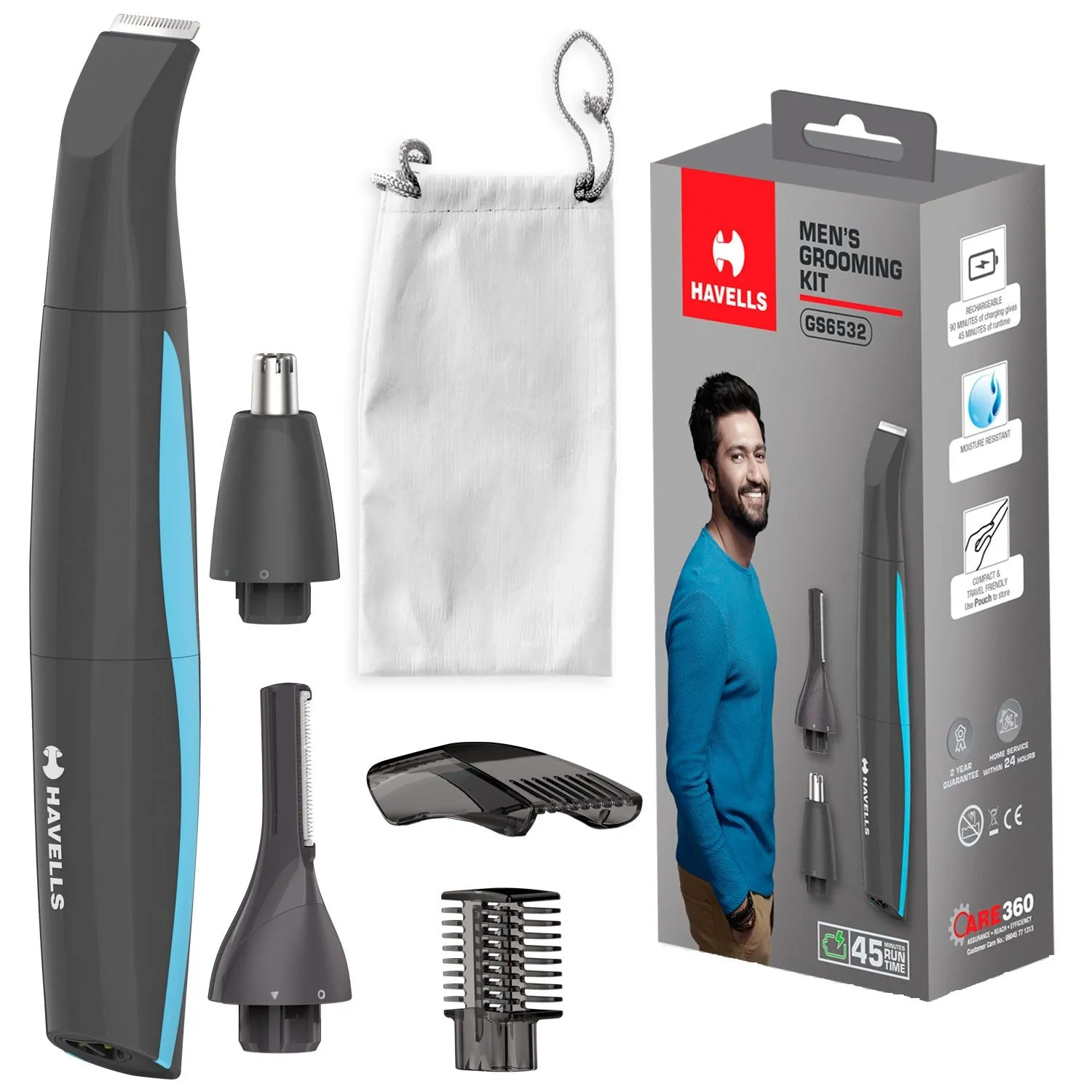 Havells GS6532 5-in-1 Men's Grooming Kit - Grey