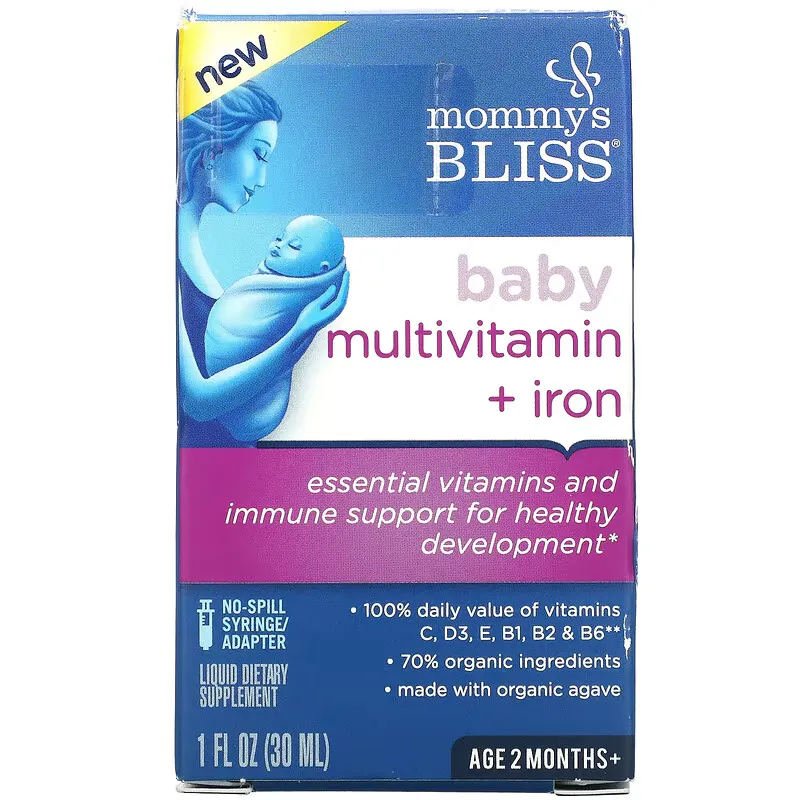 Baby Multivitamin + Iron, Ages 2 Months, Grape, 1 fl oz ( 30 ml)