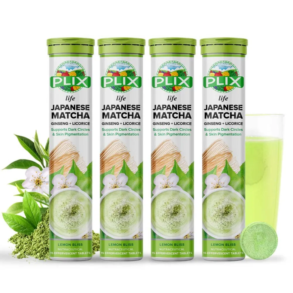 Plix Life Japanese Matcha Effervescent Tablets - Pack Of 4