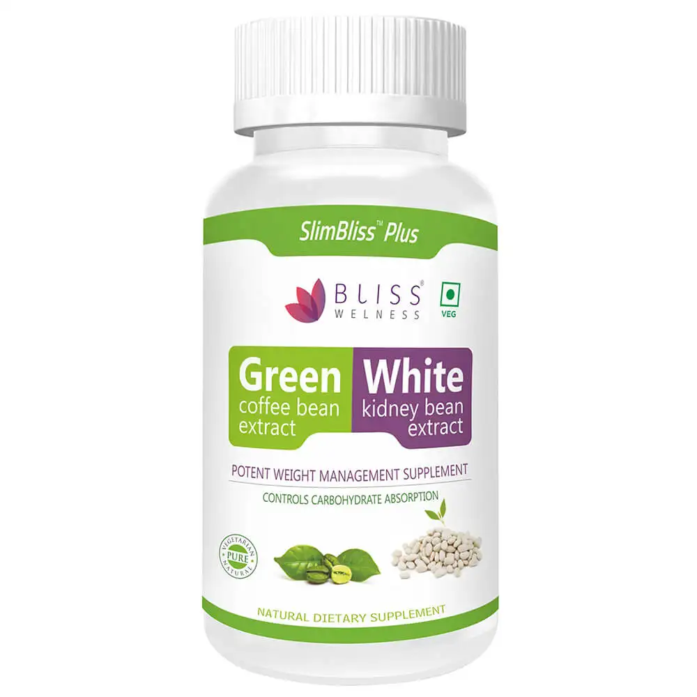 Bliss Welness Green Coffee Bean Extract and White Kidney Bean Extract,  120 capsules