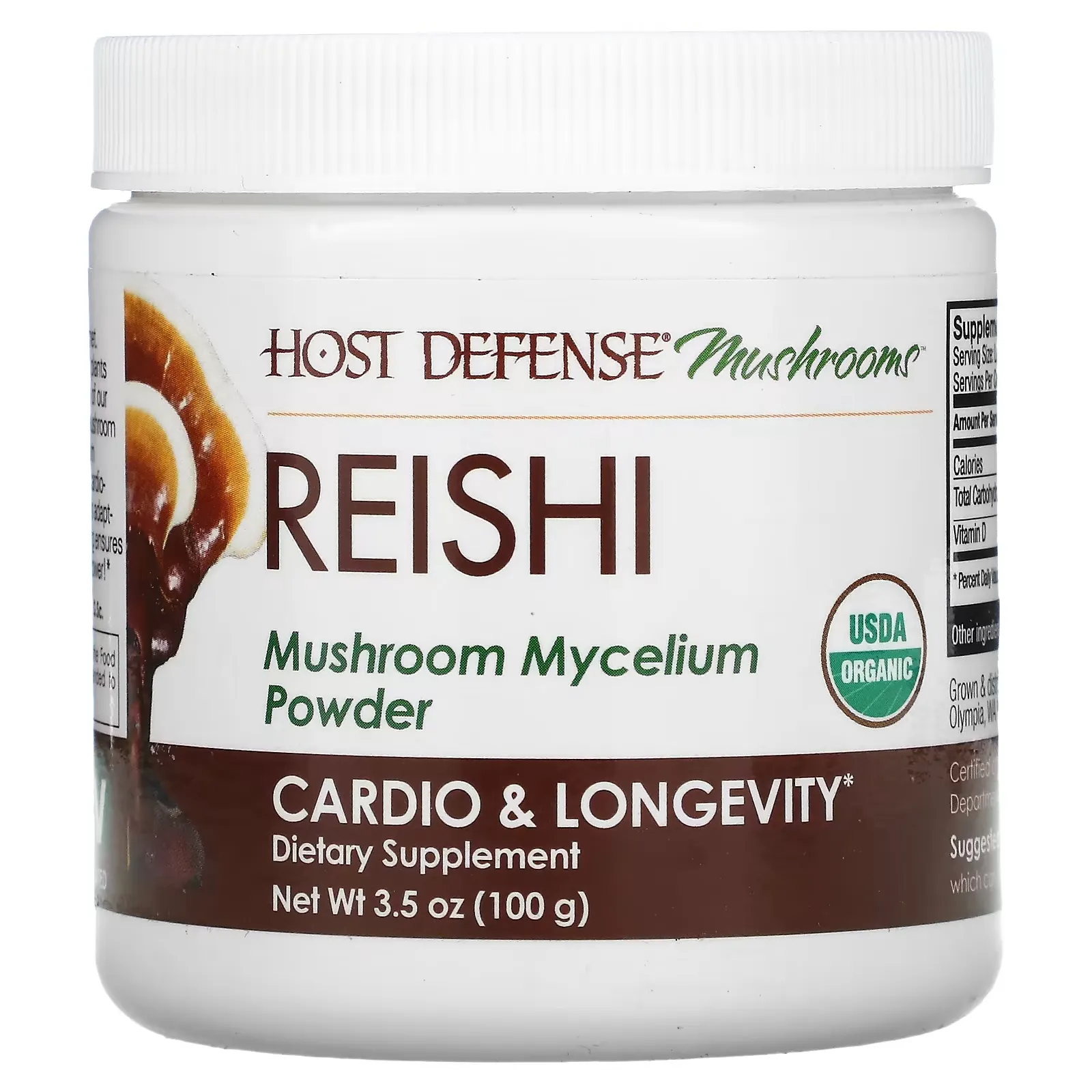 Reishi, Mushroom Mycelium Powder, Cardio & Longevity, 3.5 oz (100 g)