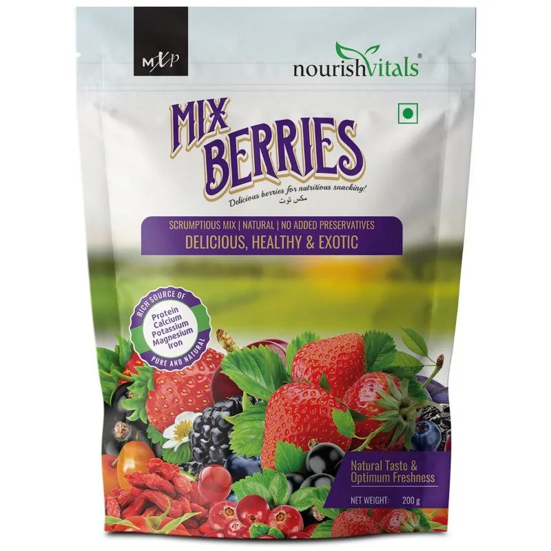 Nourish Vitals Mix Berries, Scrumptious Mix - Natural - No Added Preservatives Delicious