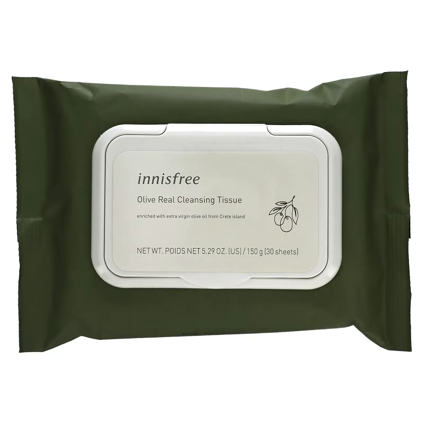 Olive Real Cleansing Tissue, 5.29 oz (150 g), 30 Sheets