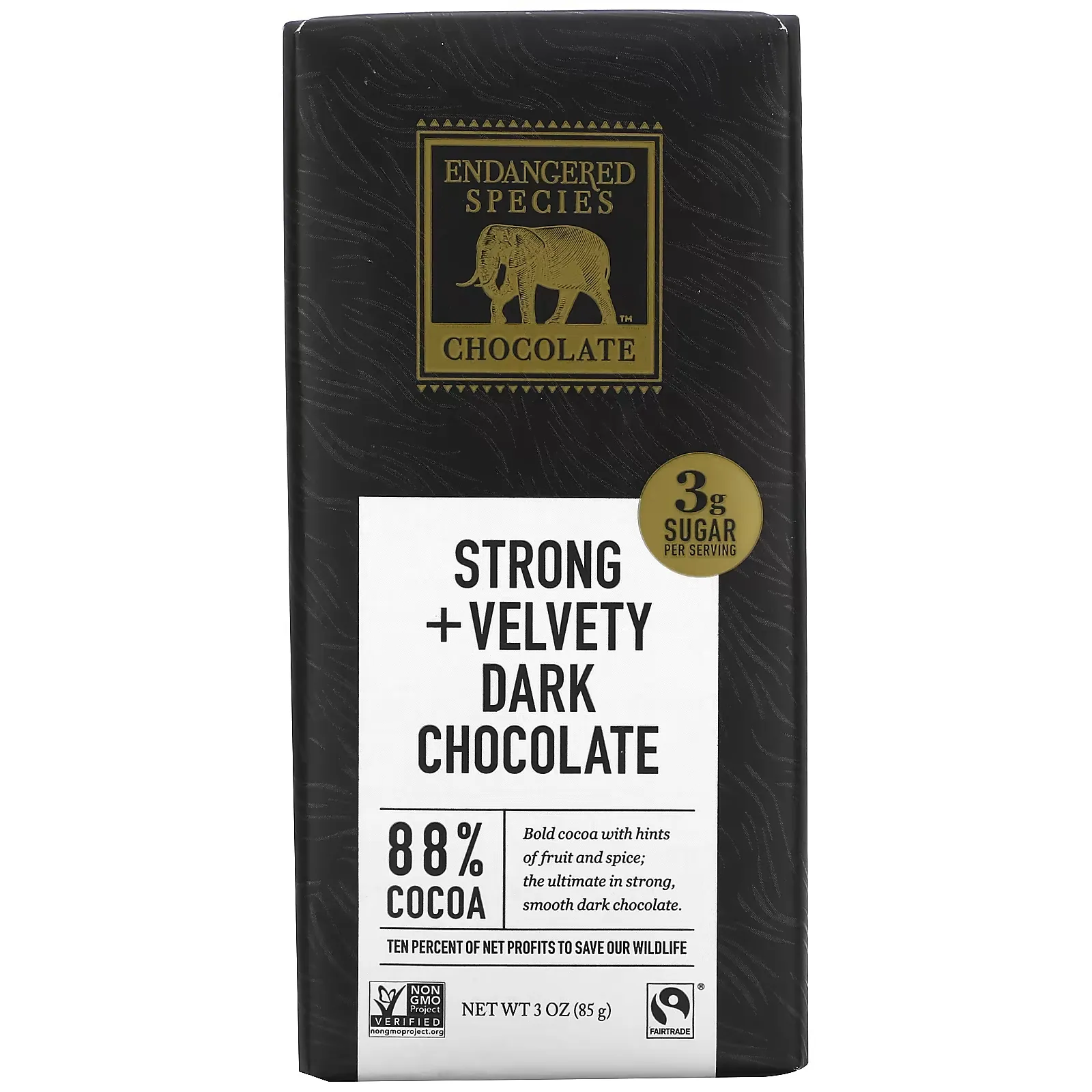 Strong + Velvety Dark Chocolate, 3 oz (85 g)