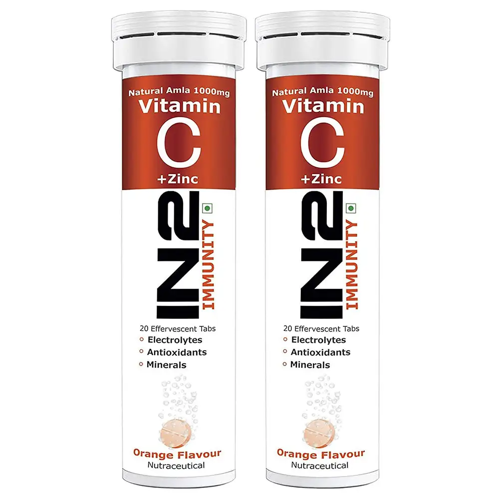 IN2 Vitamin C + Zinc,  20 tablet(s)  Orange Pack of 2