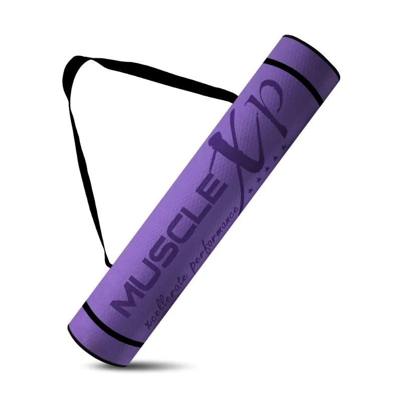 MuscleXP Eva Yoga Mat With Carrying Strap For Gym Workout And Yoga Exercise With 6mm (purple)