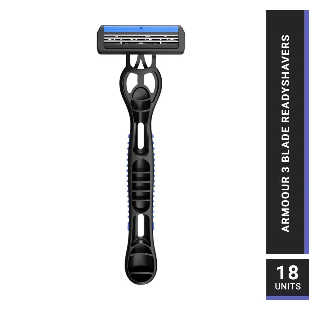 ZLADE Armour Iii Readyshaver, Triple Blade Disposable Shaving Razor For Men - Pack of 18