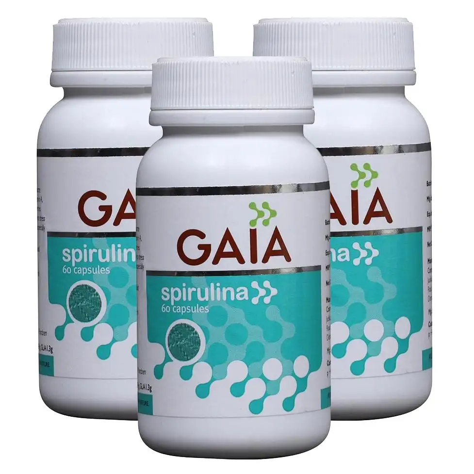 GAIA Spirulina (Pack of 3),  60 capsules