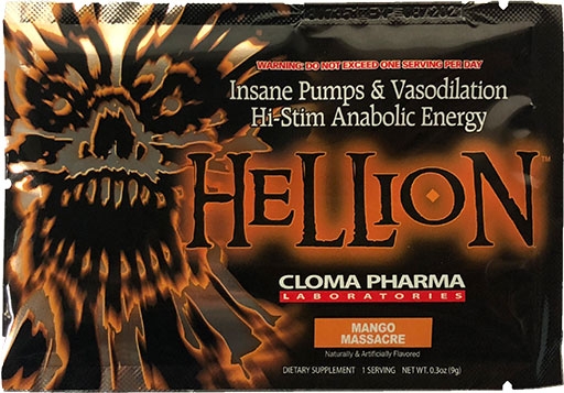 Hellion Pre Workout By Cloma Pharma, Mango Massacre, Sample Packet