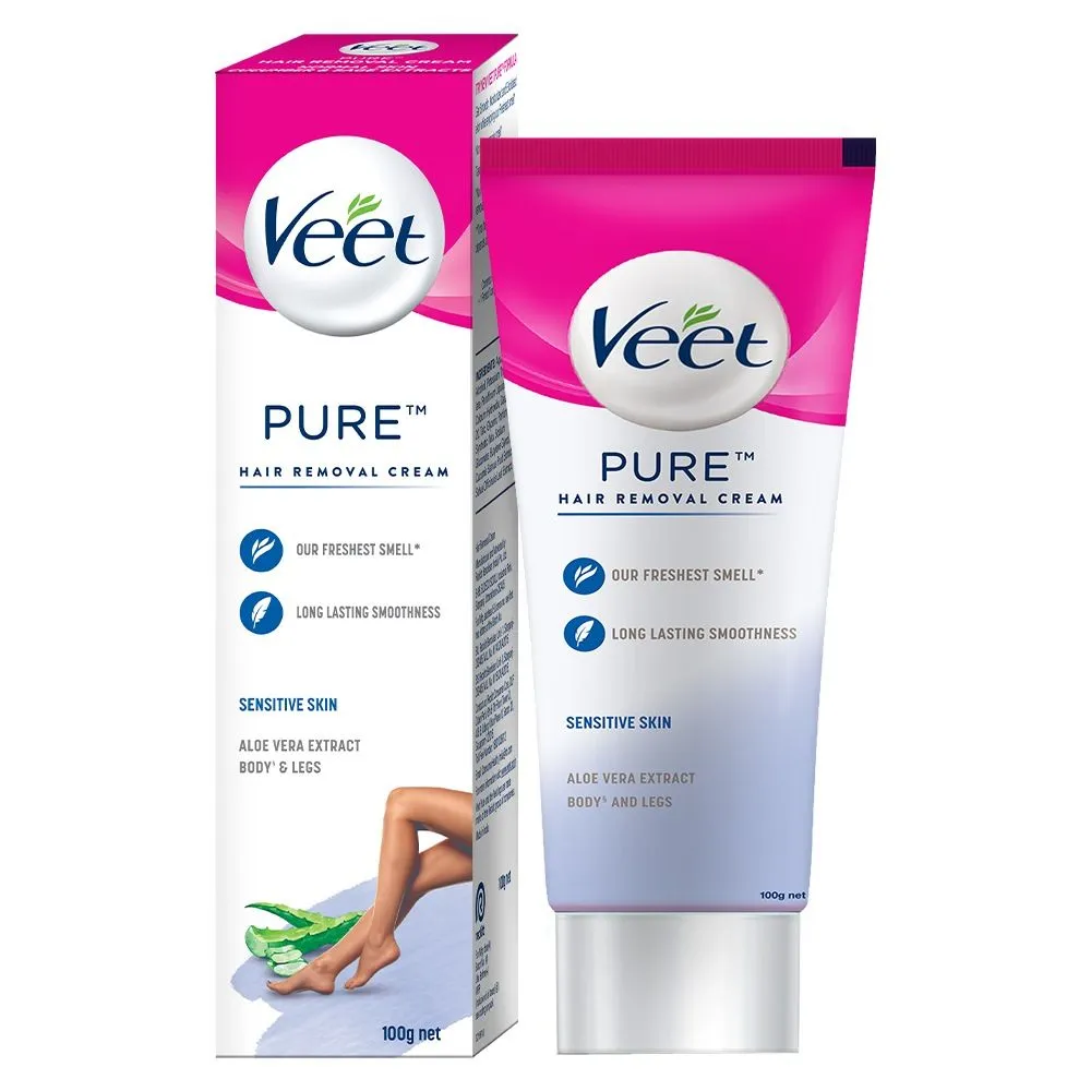 Veet Pure Hair Removal Cream for Women with No Ammonia Smell, Sensitive Skin