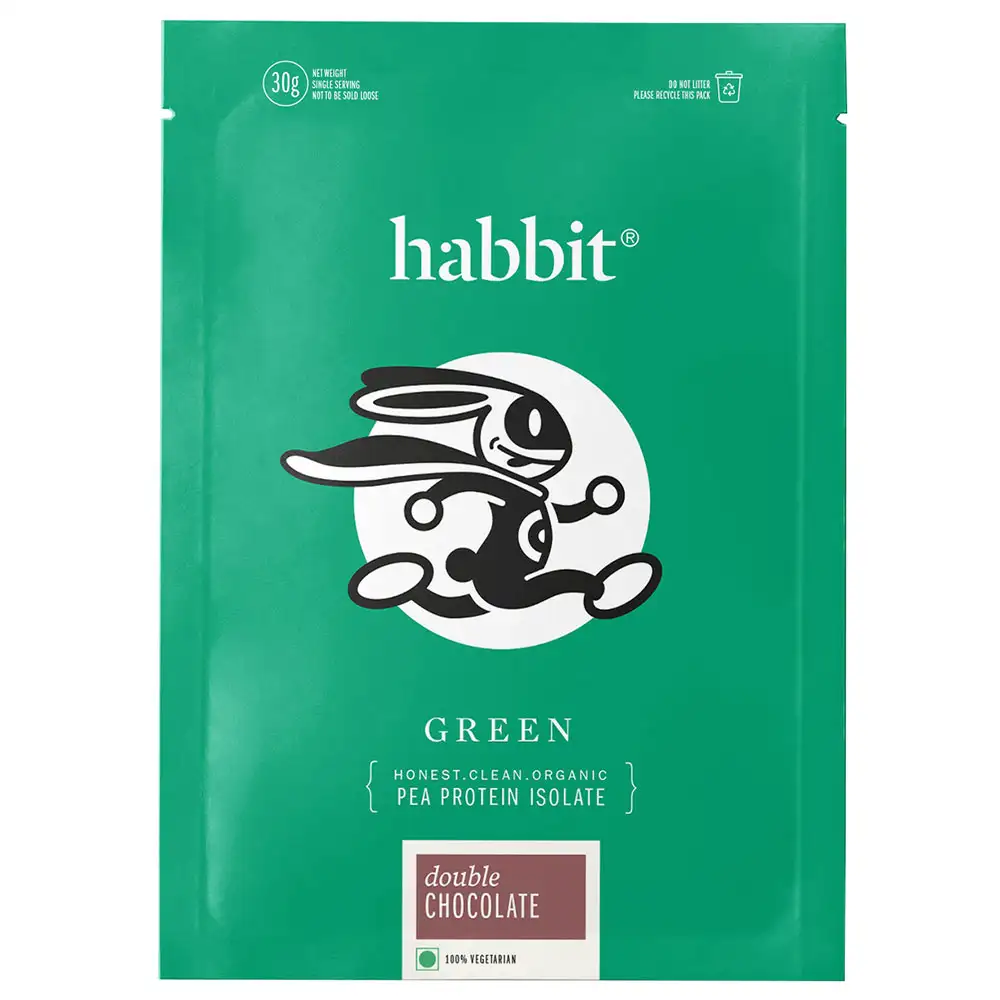 Habbit Green Pea Protein Isolate,  1.98 lb  30 Servings, Double Chocolate